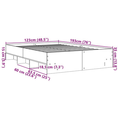 Bedframe bewerkt hout sonoma eikenkleurig 120x190 cm