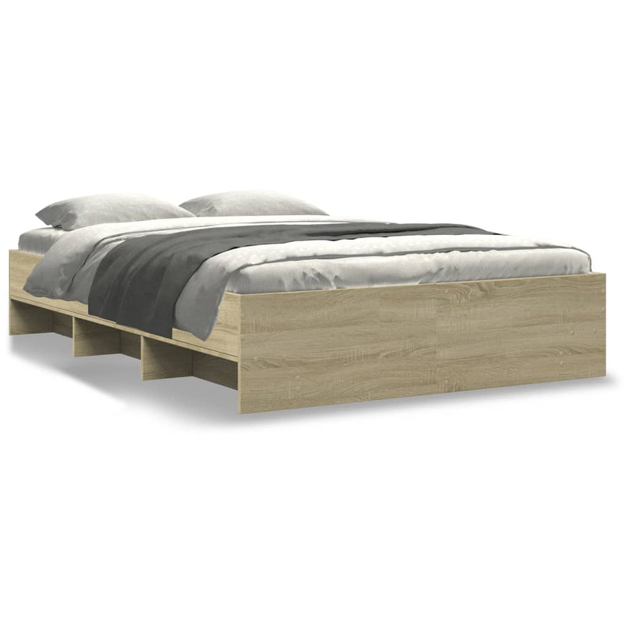 Bedframe bewerkt hout sonoma eikenkleurig 120x190 cm