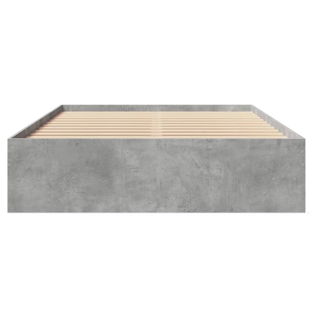 Bedframe bewerkt hout betongrijs 120x190 cm