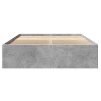 Bedframe bewerkt hout betongrijs 120x190 cm