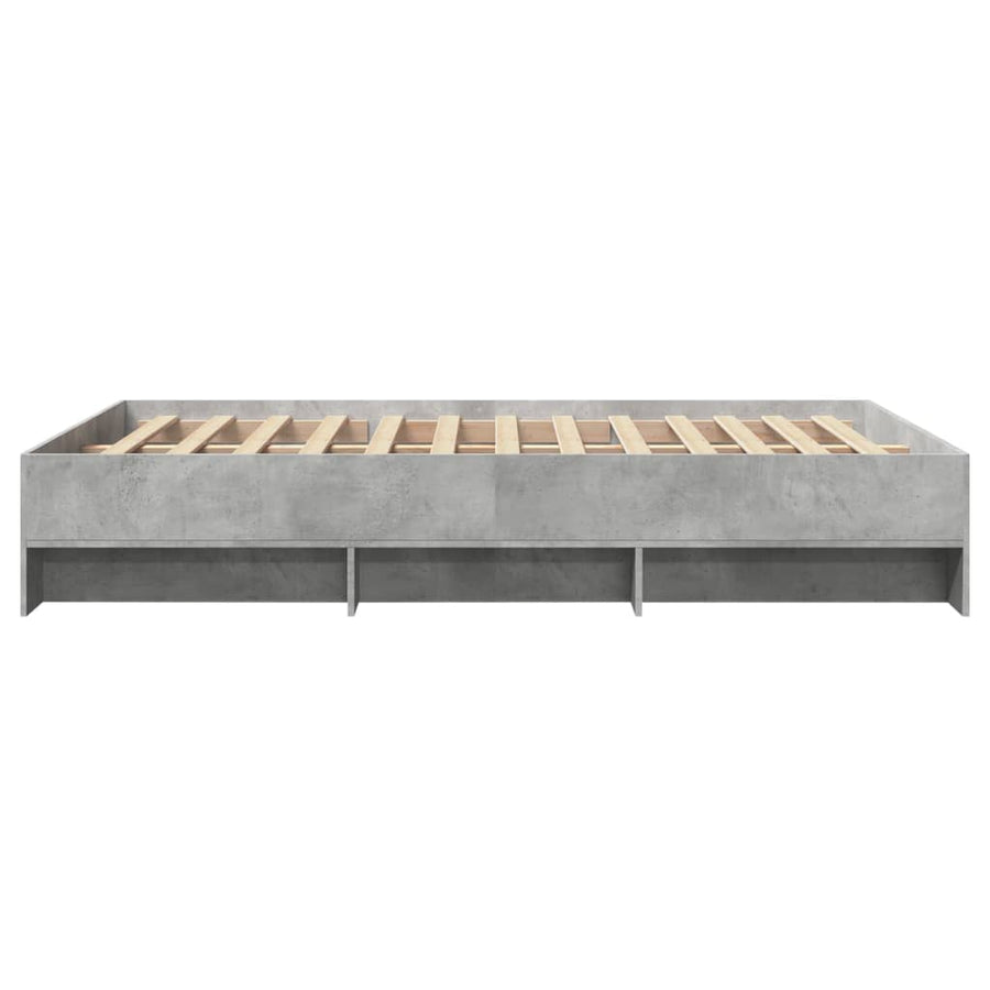 Bedframe bewerkt hout betongrijs 120x190 cm