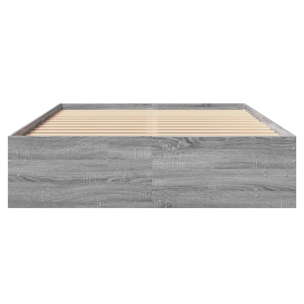 Bedframe bewerkt hout grijs sonoma eikenkleurig 120x190 cm