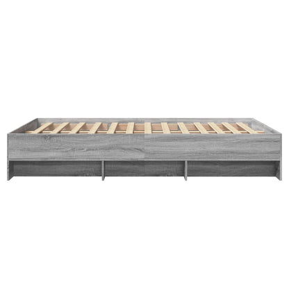 Bedframe bewerkt hout grijs sonoma eikenkleurig 120x190 cm
