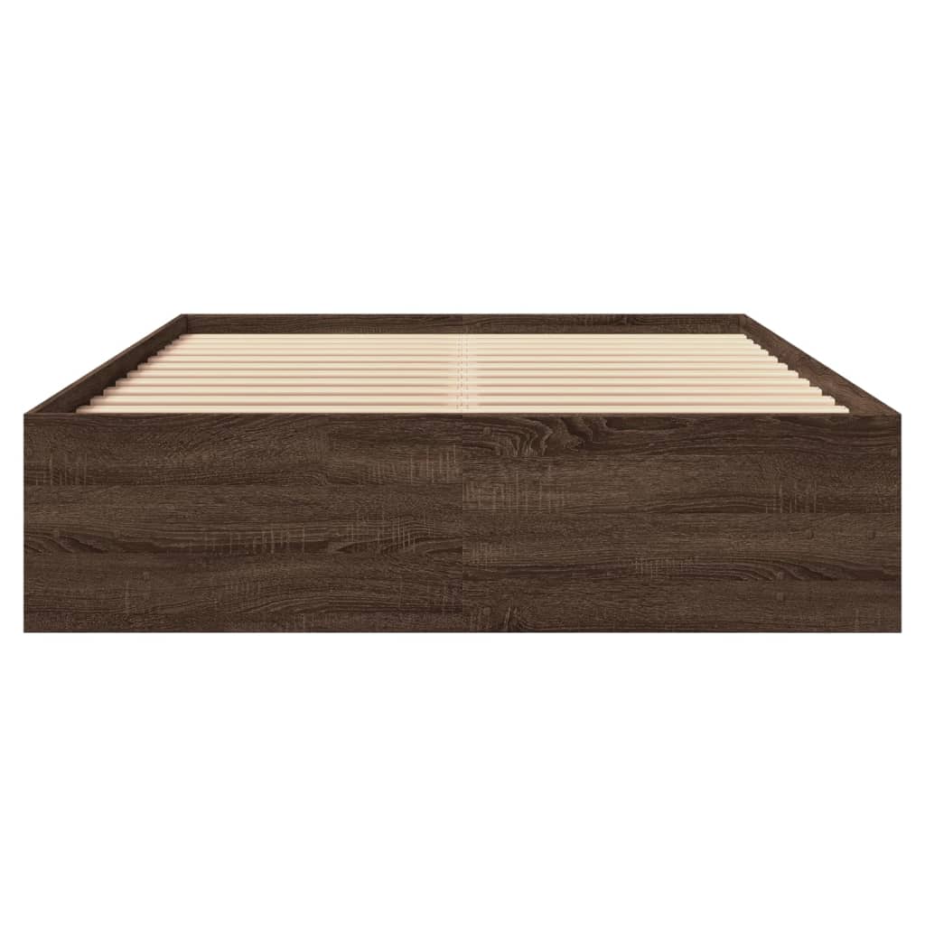 Bedframe bewerkt hout bruin eikenkleur 120x190 cm