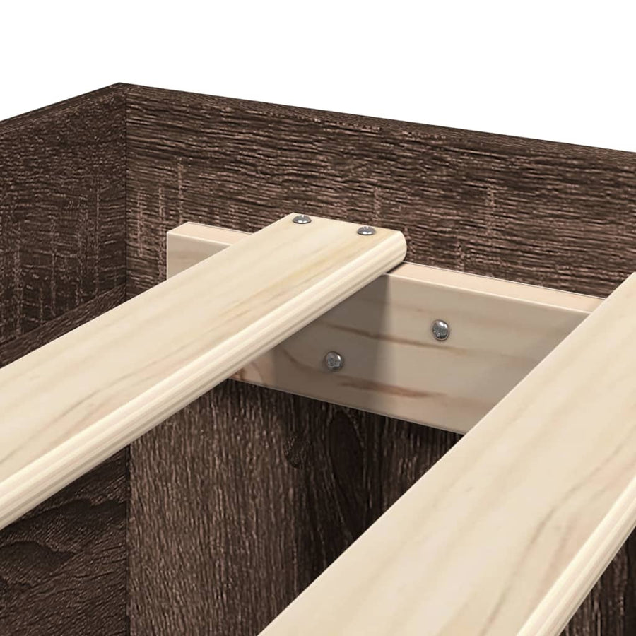 Bedframe bewerkt hout bruin eikenkleur 120x190 cm