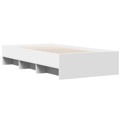 Bedframe bewerkt hout wit 90x190 cm