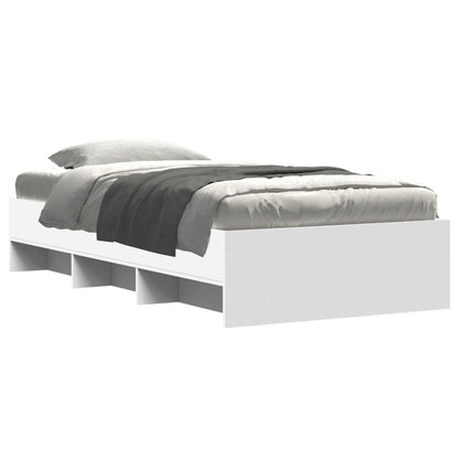 Bedframe bewerkt hout wit 90x190 cm