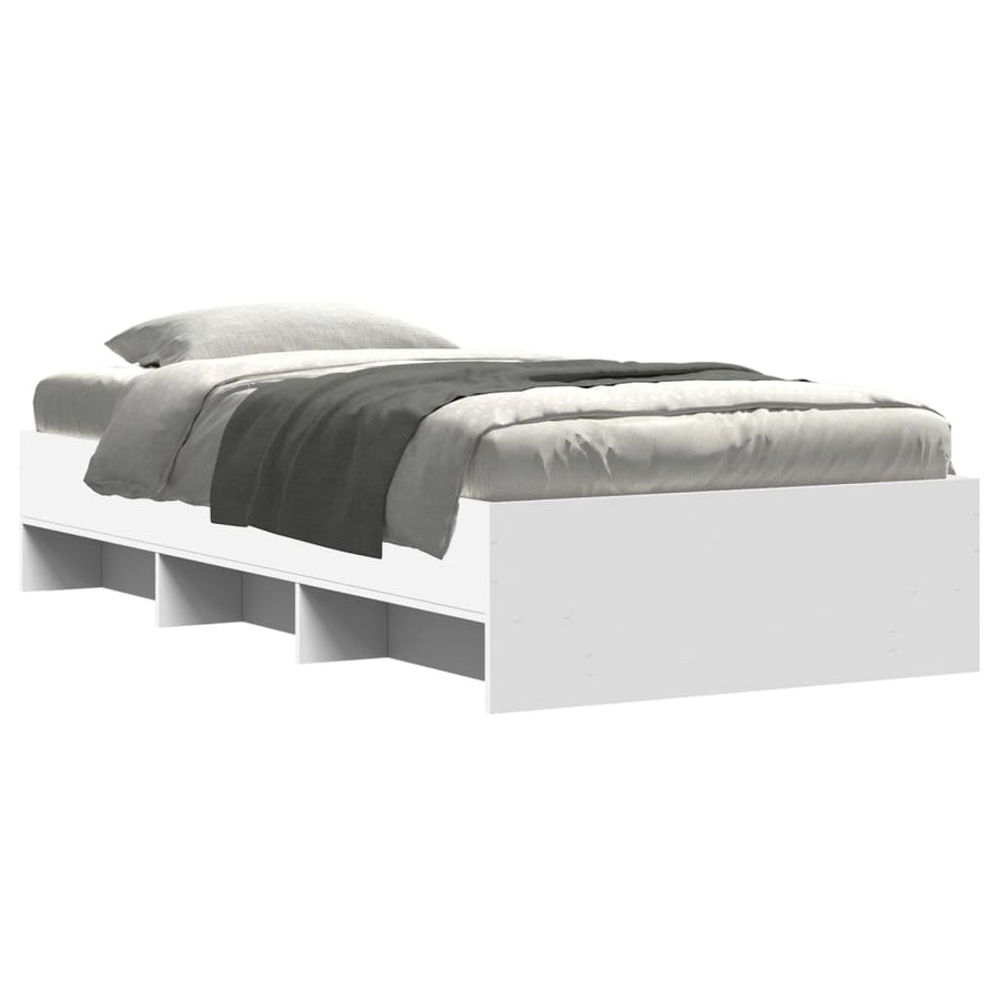 Bedframe bewerkt hout wit 90x190 cm