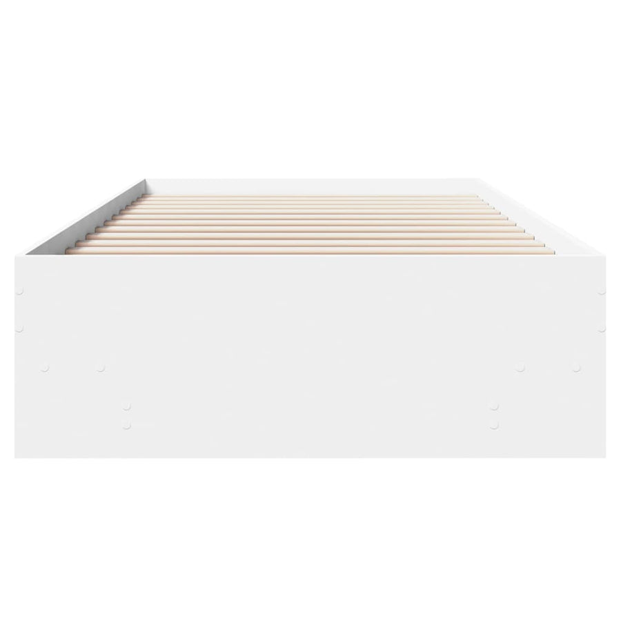 Bedframe bewerkt hout wit 90x190 cm