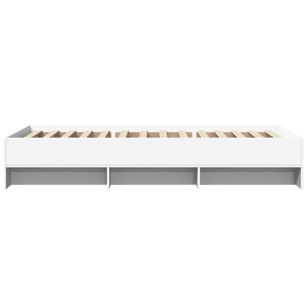 Bedframe bewerkt hout wit 90x190 cm