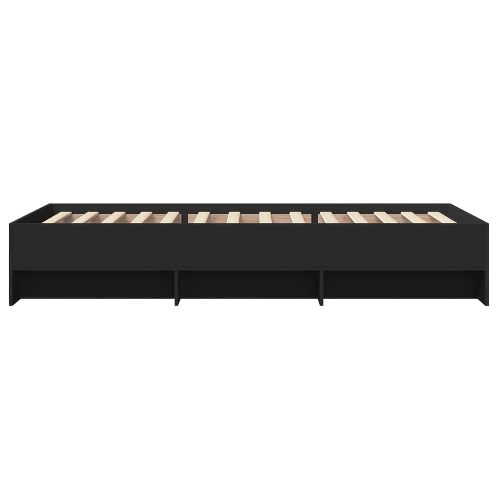 Bedframe bewerkt hout zwart 90x190 cm