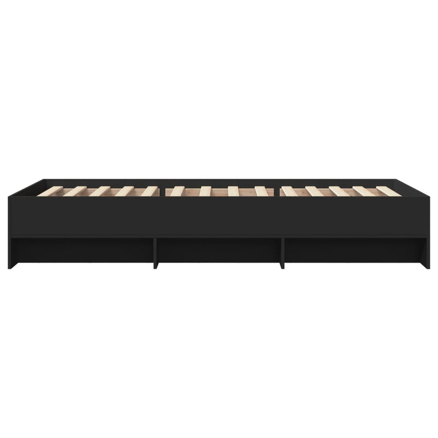 Bedframe bewerkt hout zwart 90x190 cm