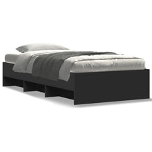 Bedframe bewerkt hout zwart 90x190 cm