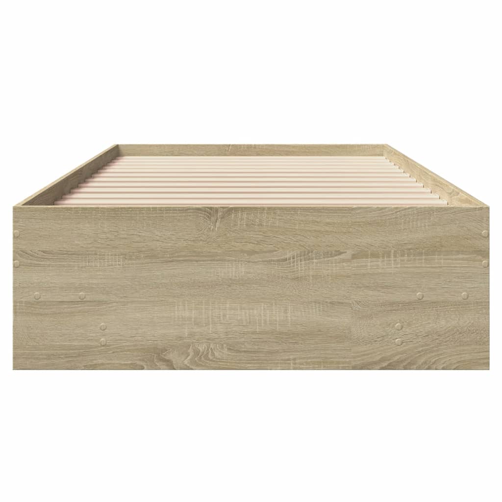 Bedframe bewerkt hout sonoma eikenkleurig 90x190 cm