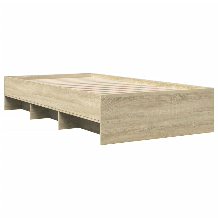 Bedframe bewerkt hout sonoma eikenkleurig 90x190 cm