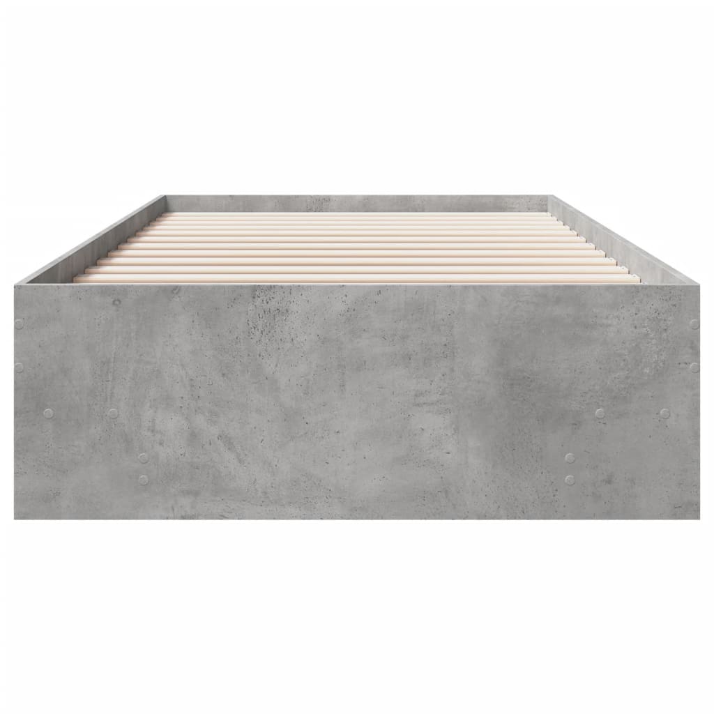 Bedframe bewerkt hout betongrijs 90x190 cm