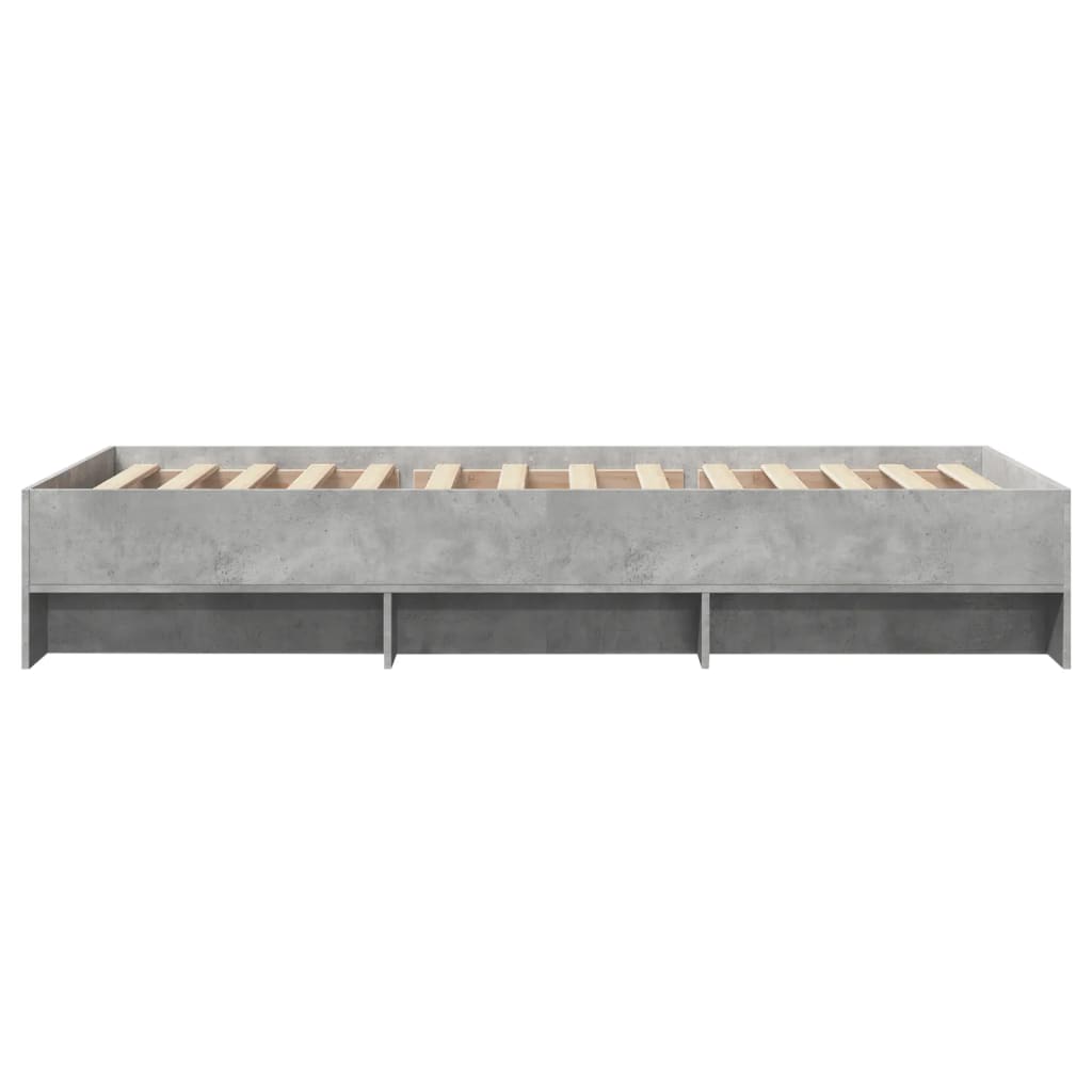 Bedframe bewerkt hout betongrijs 90x190 cm