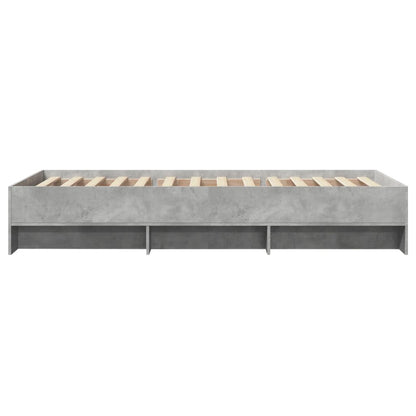 Bedframe bewerkt hout betongrijs 90x190 cm