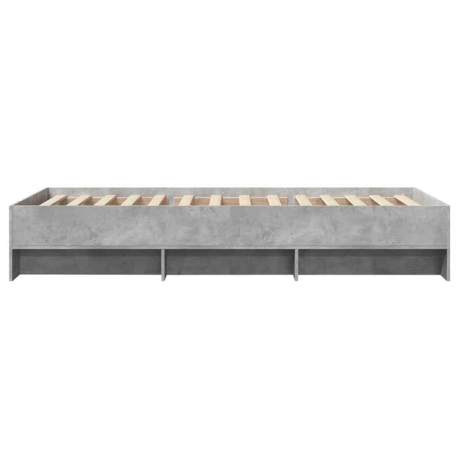 Bedframe bewerkt hout betongrijs 90x190 cm