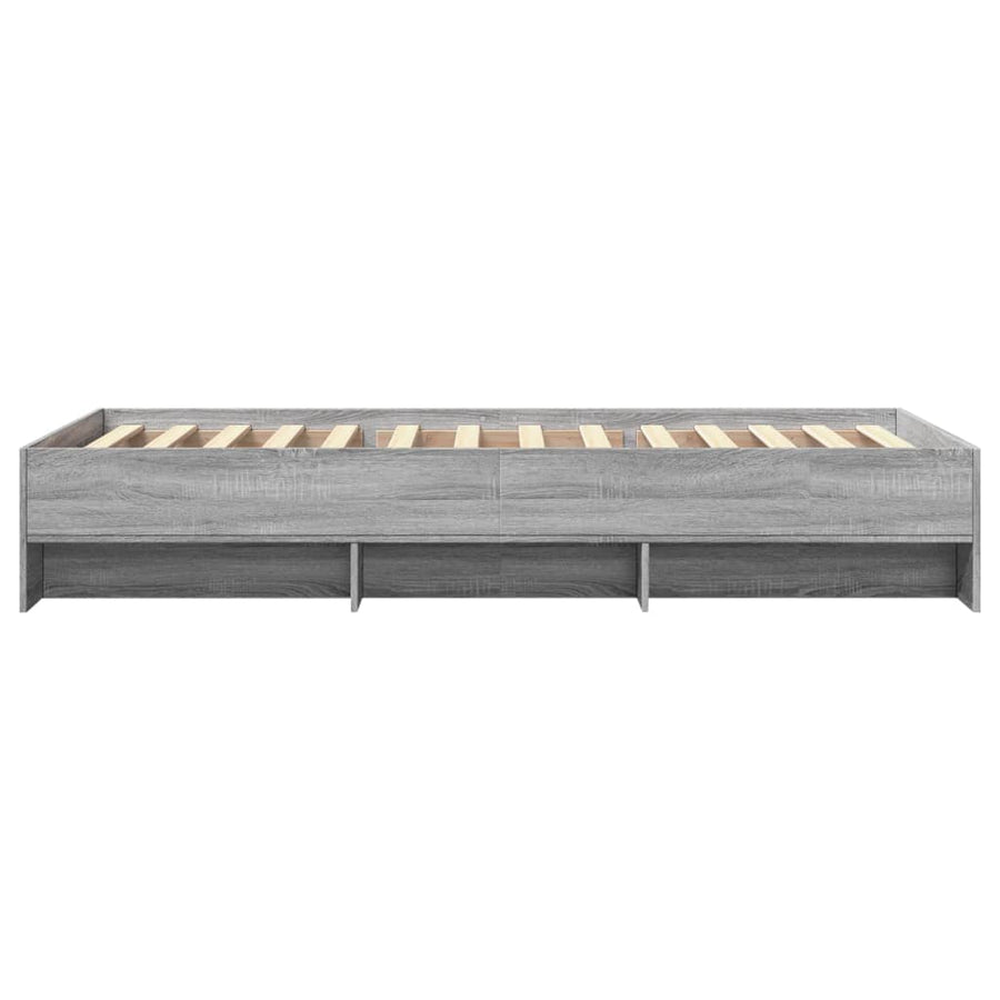 Bedframe bewerkt hout grijs sonoma eikenkleurig 90x190 cm