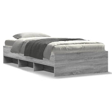 Bedframe bewerkt hout grijs sonoma eikenkleurig 90x190 cm
