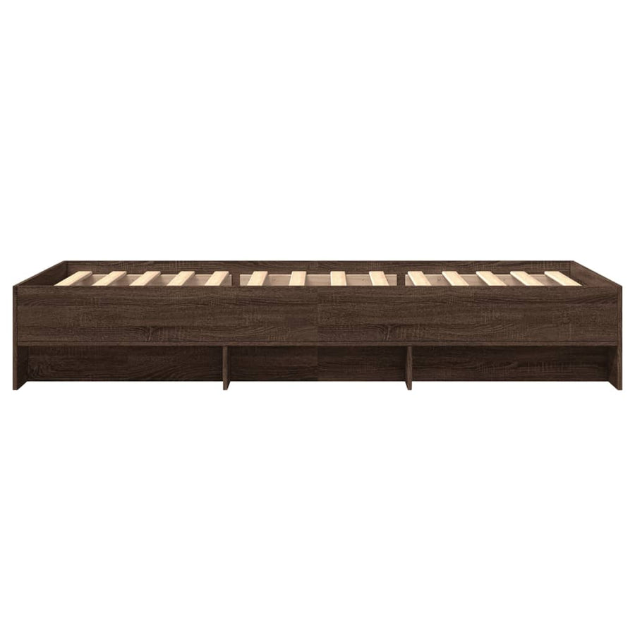 Bedframe bewerkt hout bruin eikenkleur 90x190 cm