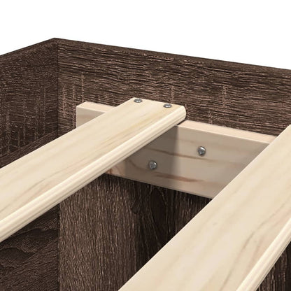 Bedframe bewerkt hout bruin eikenkleur 90x190 cm
