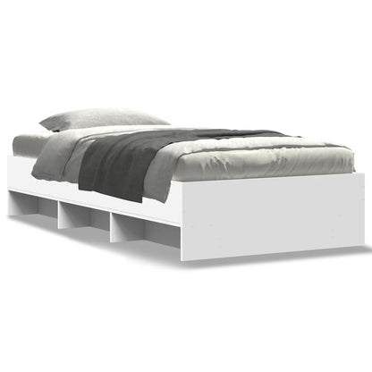 Bedframe bewerkt hout wit 75x190 cm
