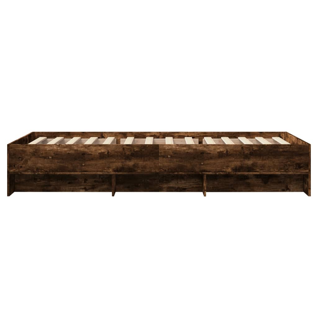 Bedframe bewerkt hout gerookt eikenkleurig 75x190 cm