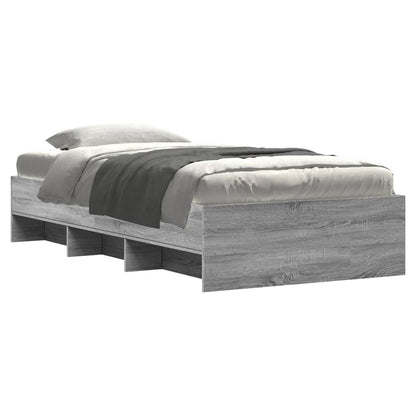 Bedframe bewerkt hout grijs sonoma eikenkleurig 75x190 cm