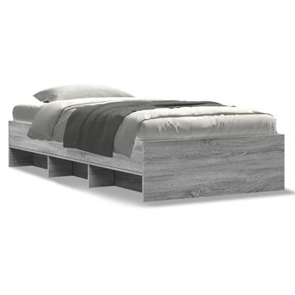 Bedframe bewerkt hout grijs sonoma eikenkleurig 75x190 cm