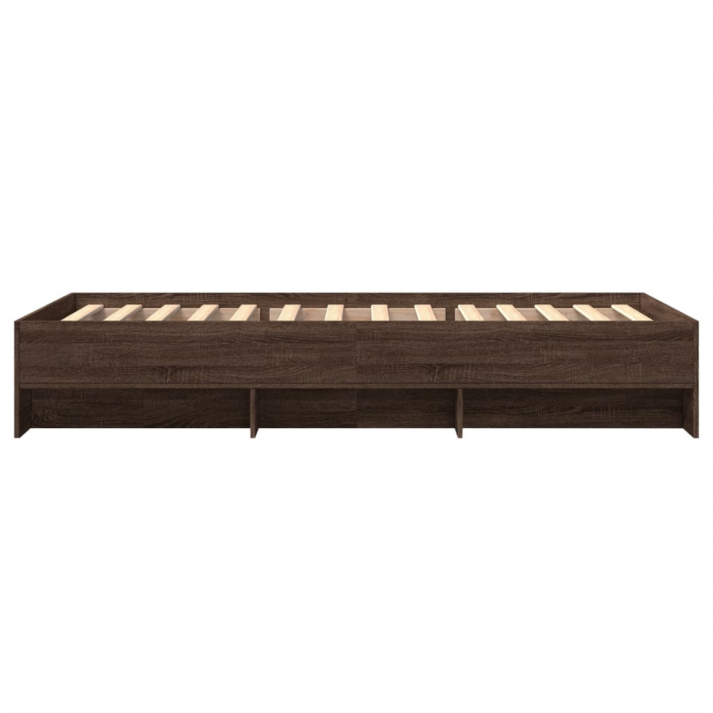 Bedframe bewerkt hout bruin eikenkleur 75x190 cm