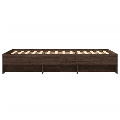 Bedframe bewerkt hout bruin eikenkleur 75x190 cm