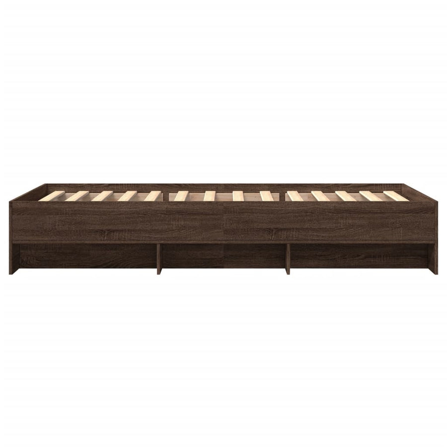 Bedframe bewerkt hout bruin eikenkleur 75x190 cm