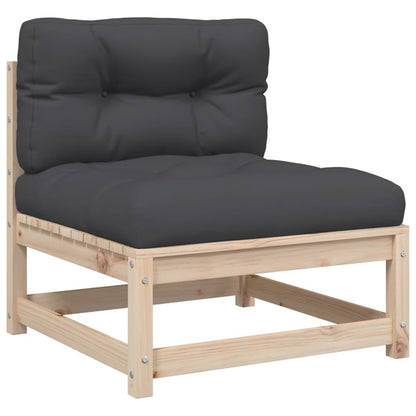 4-delige Loungeset met kussens massief grenenhout