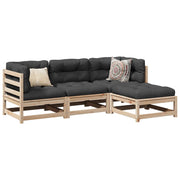 Loungeset 4-delig massief grenenhout