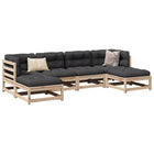 Loungeset 6-delig massief grenenhout