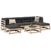 Loungeset 7-delig massief grenenhout