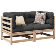 2-Piece Lounge Set with Cushions Solid Pine Wood