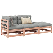 Loungeset massief douglas vurenhout 3-delig met kussens