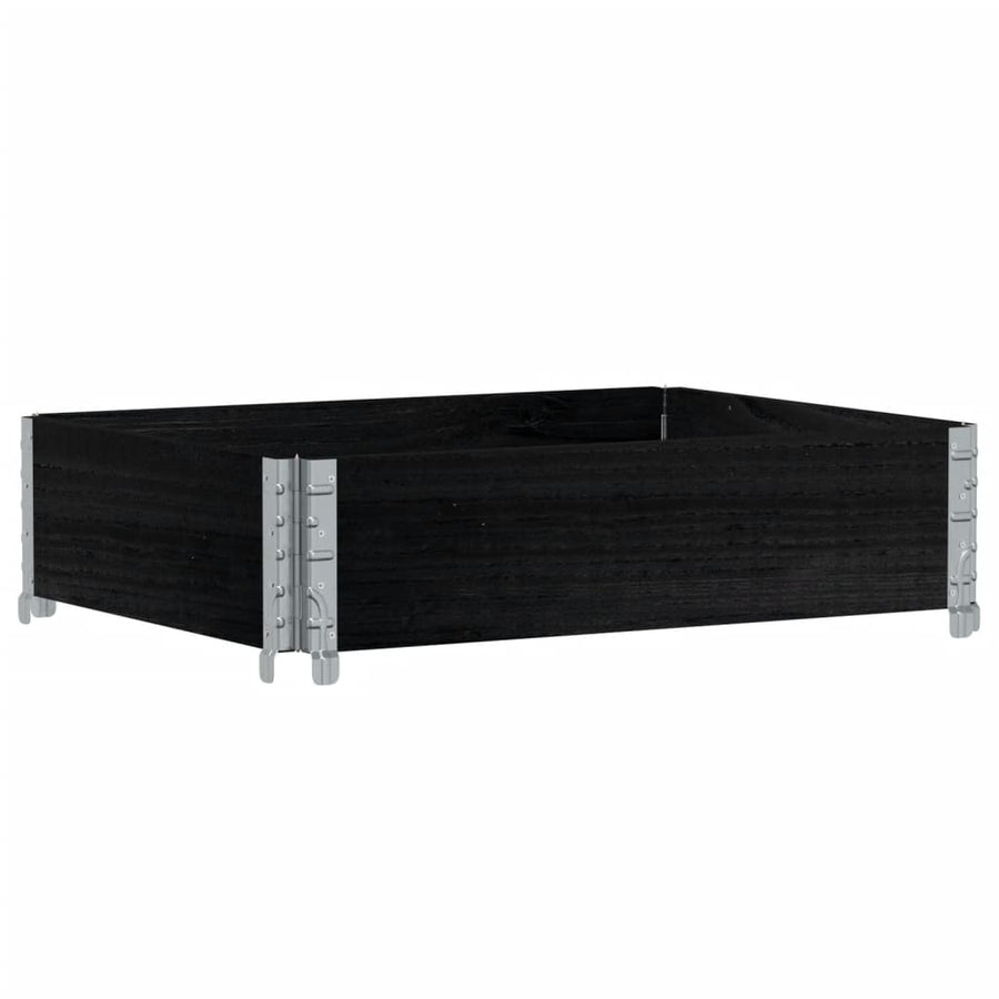 Palletopzetrand 80x60 cm massief grenenhout zwart