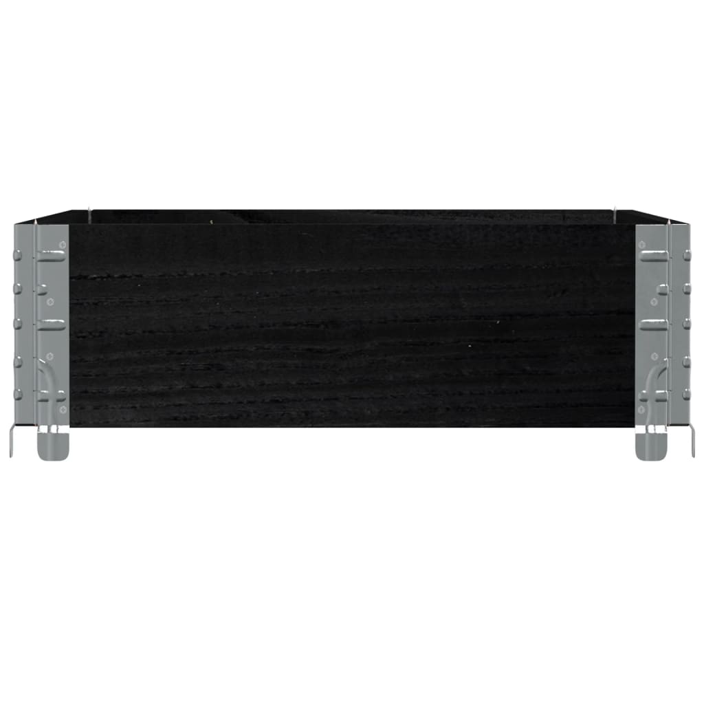 Palletopzetrand 80x60 cm massief grenenhout zwart