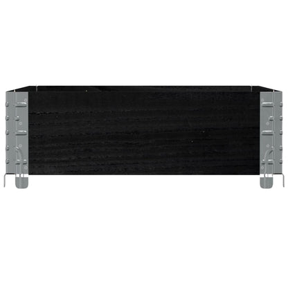 Palletopzetrand 80x60 cm massief grenenhout zwart