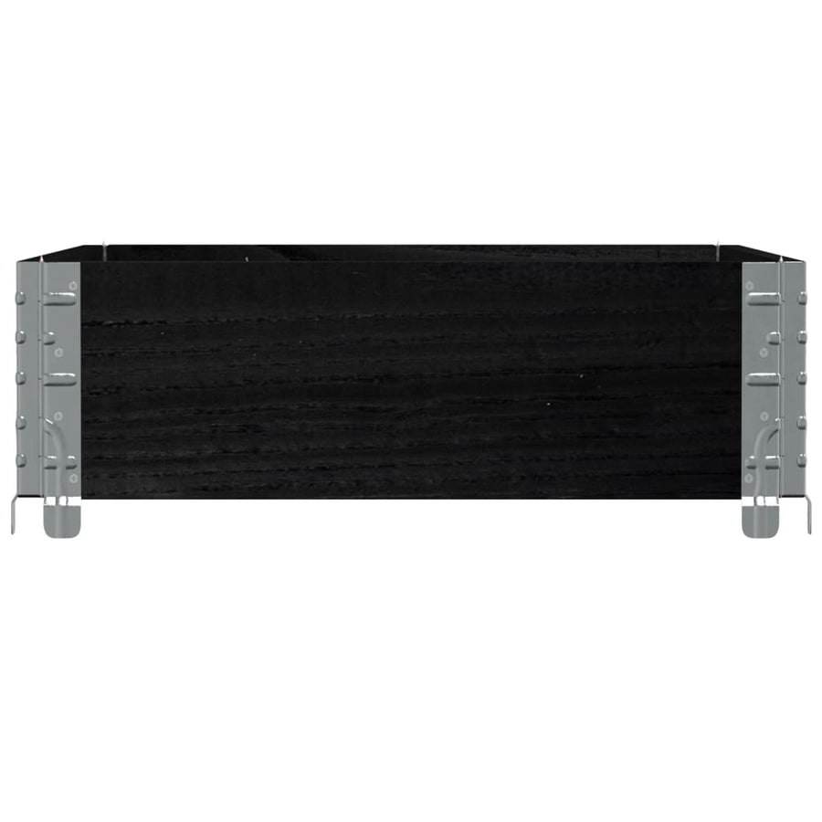Palletopzetrand 80x60 cm massief grenenhout zwart