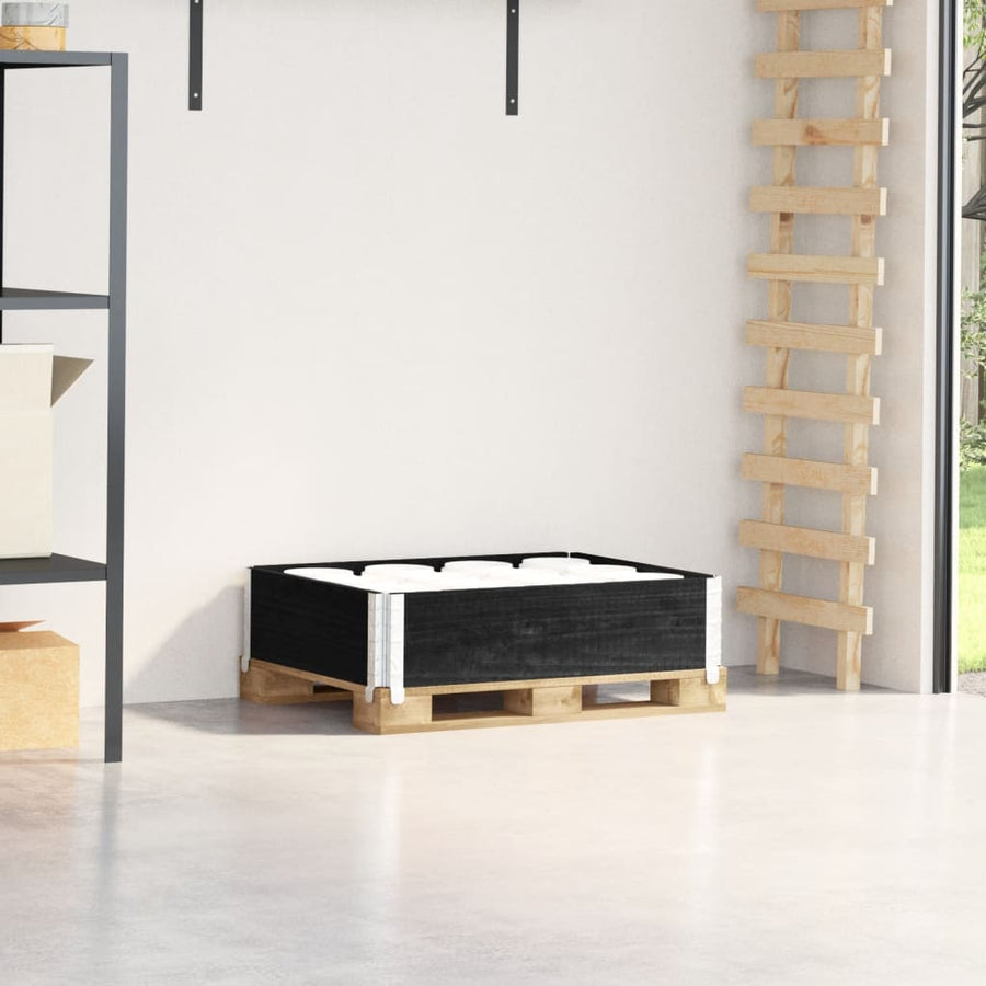 Palletopzetrand 80x60 cm massief grenenhout zwart