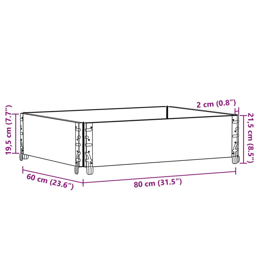 Palletopzetrand 80x60 cm massief grenenhout grijs