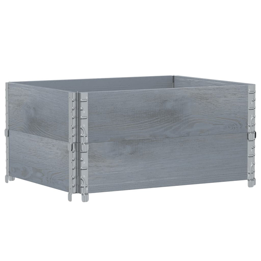 Palletopzetranden 2 st 80x60 cm massief grenenhout grijs