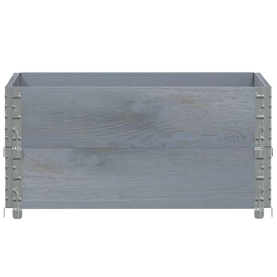 Palletopzetranden 2 st 80x60 cm massief grenenhout grijs