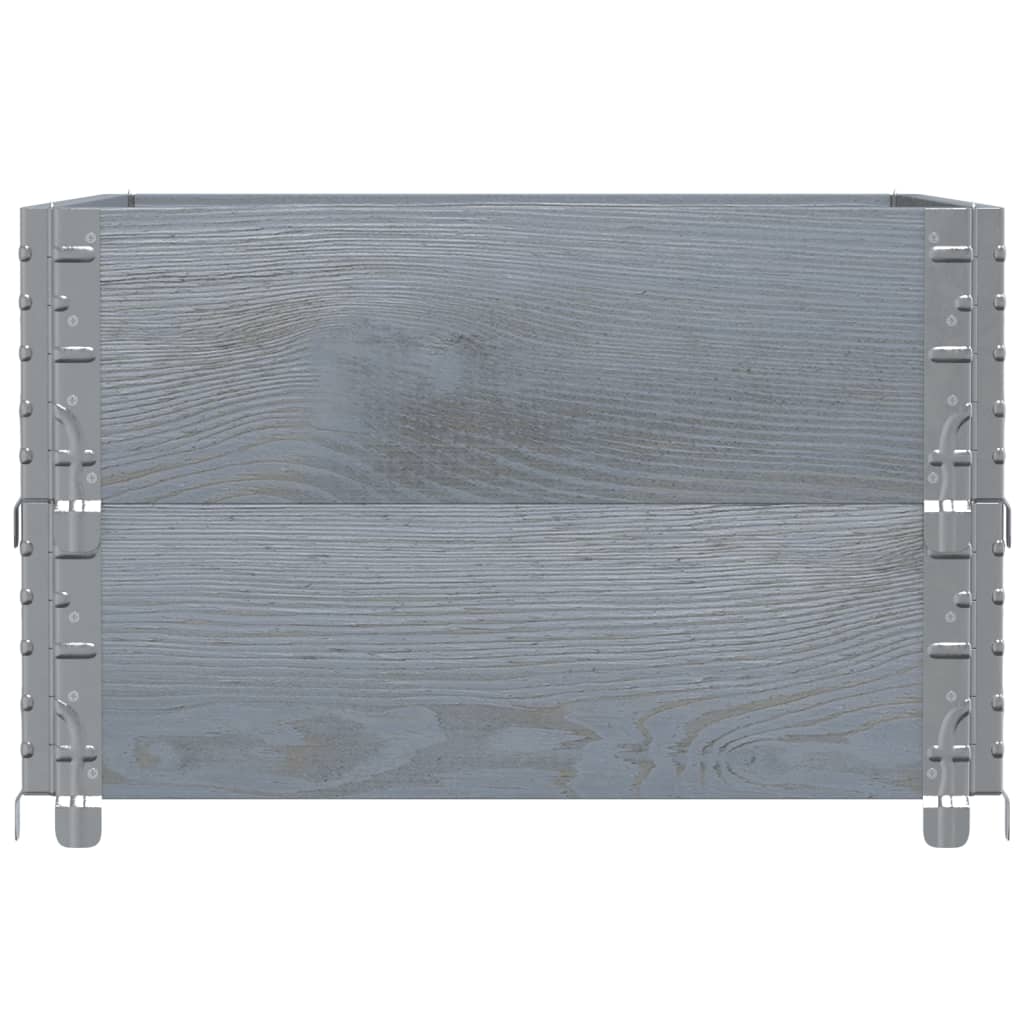 Palletopzetranden 2 st 80x60 cm massief grenenhout grijs