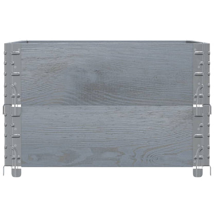 Palletopzetranden 2 st 80x60 cm massief grenenhout grijs